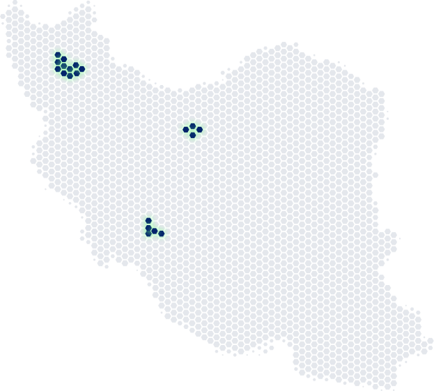 نقشه پوشش خدمات اکسو در ایران